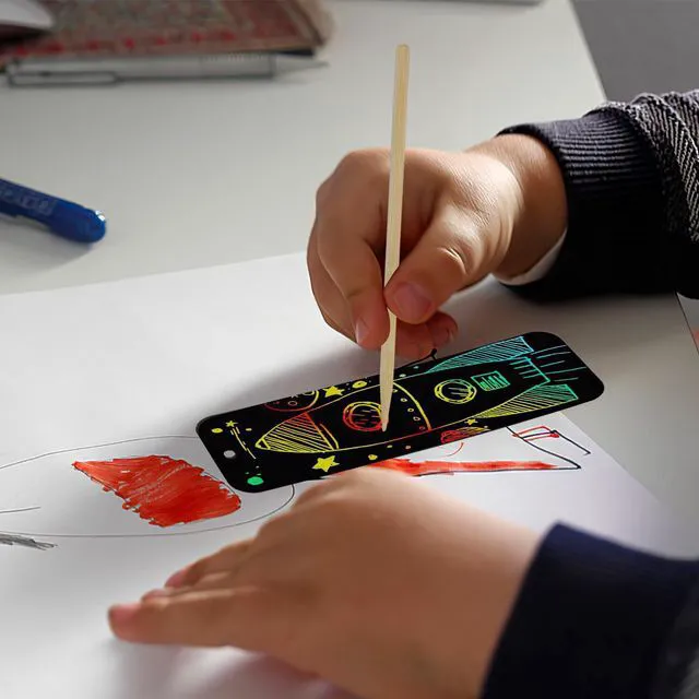 Alt view image 6 of 6 - Scratch Art for Kids, 40 Sets in 5 Styles Scratch Art Bookmarks | Rainbow Scratch Art Bookmarks, Bulk Magic Scratch Paper for Kids, DIY Crafts, Birthday Party Favors, Classroom Activities