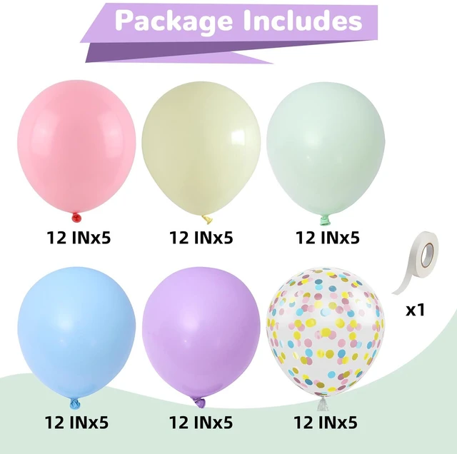 Alt view image 2 of 7 - Pastel Balloons Back To School Rainbow Colorful Birthday Balloon | Pastel Color Confetti Balloon for Fun To Be One Fancy First Birthday Ice Cream Christmas Baby Shower Bridal Party Decorations