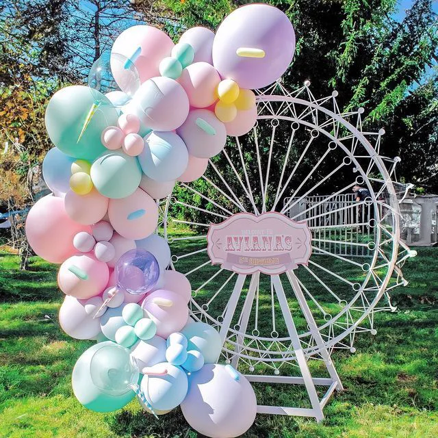 Alt view image 3 of 7 - Pastel Balloons Back To School Rainbow Colorful Birthday Balloon | Pastel Color Confetti Balloon for Fun To Be One Fancy First Birthday Ice Cream Christmas Baby Shower Bridal Party Decorations
