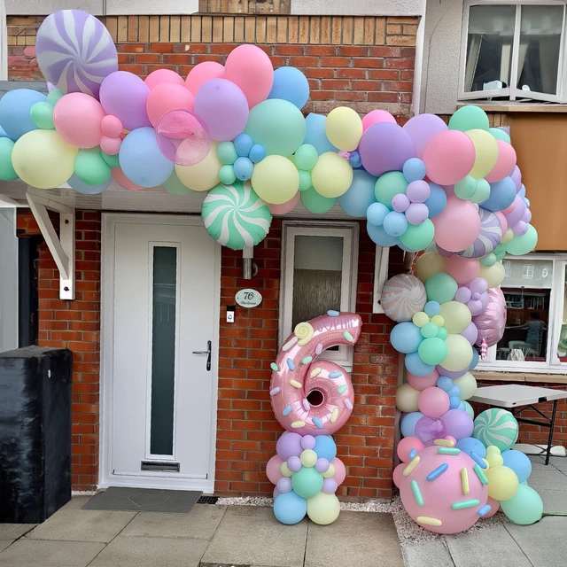 Alt view image 5 of 7 - Pastel Balloons Back To School Rainbow Colorful Birthday Balloon | Pastel Color Confetti Balloon for Fun To Be One Fancy First Birthday Ice Cream Christmas Baby Shower Bridal Party Decorations