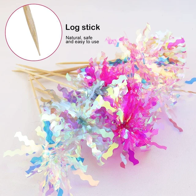 Alt view image 4 of 7 - 10 Pcs Happy Birthday Toppers, Sparkle Foil Cupcake Picks for Party | Foil Firework, Sparkle Tinsel, Drink Stirrers, Flowers Cake Decoration, Cocktail Food Fruit Toothpick