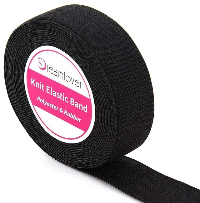 Main image of Elastic for Sewing, Melting Band for Wigs, 1 Inch X 6 Yard | for Lace Front Wigs, Waistbands, DIY Crafts, Clean Cut without Fraying, Odorless, Durable Elastic Material, Black