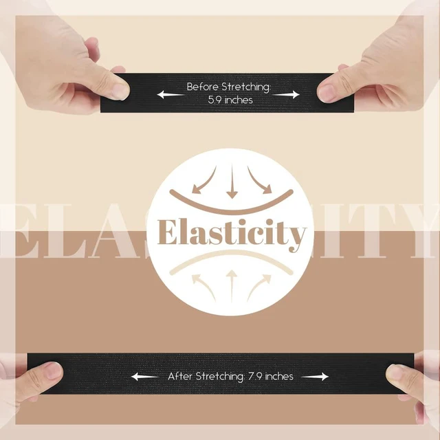 Alt view image 7 of 7 - Elastic for Sewing, Melting Band for Wigs, 1 Inch X 6 Yard | for Lace Front Wigs, Waistbands, DIY Crafts, Clean Cut without Fraying, Odorless, Durable Elastic Material, Black