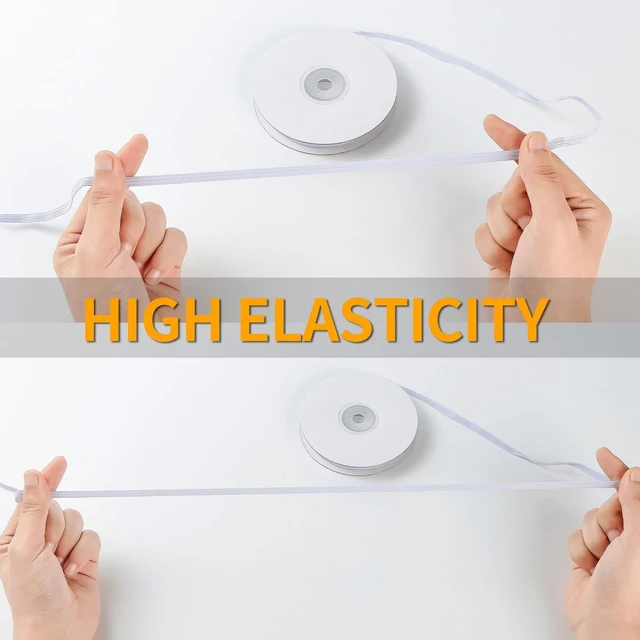 Alt view image 4 of 7 - Elastic Band for Sewing, 1/4 Inch 11 Yards,White | Knit Elastic Bands Cord for Sewing Waistband and Pants Waist, High Elasticity