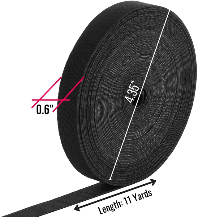 Alt view image 2 of 7 - Elastic Band for Sewing, 0.6 Inch, 11 Yards | High Elasticity Sewing Elastic Bands for Waistbands Pants Clothes and Crafts DIY, Black
