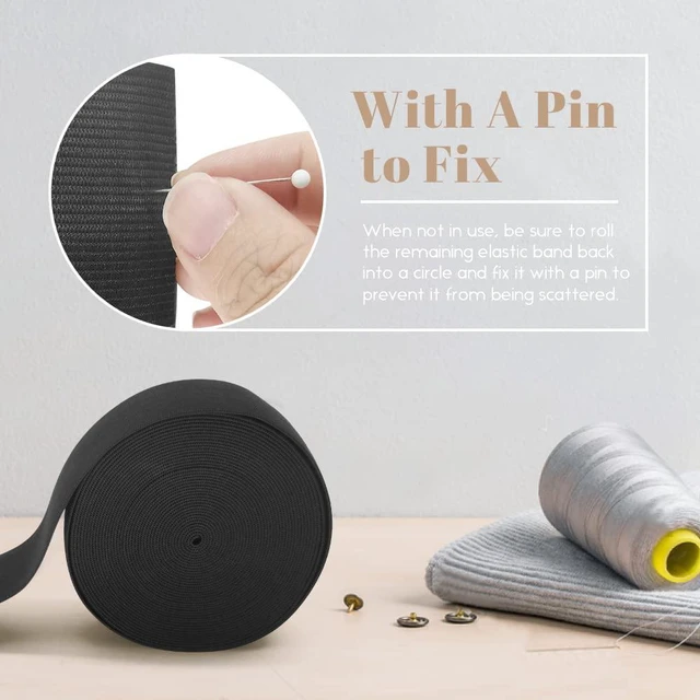 Alt view image 7 of 7 - Black Elastic Band for Sewing, 1.5 Inch x 12 Yard | Durable Elastic Material, Clean Cutting Edges, Multi-Purpose DIY Use
