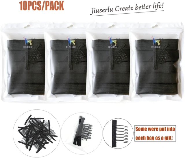 Alt view image 2 of 6 - Adjustable Elastic Bands Straps For Wigs (Black/10pcs)