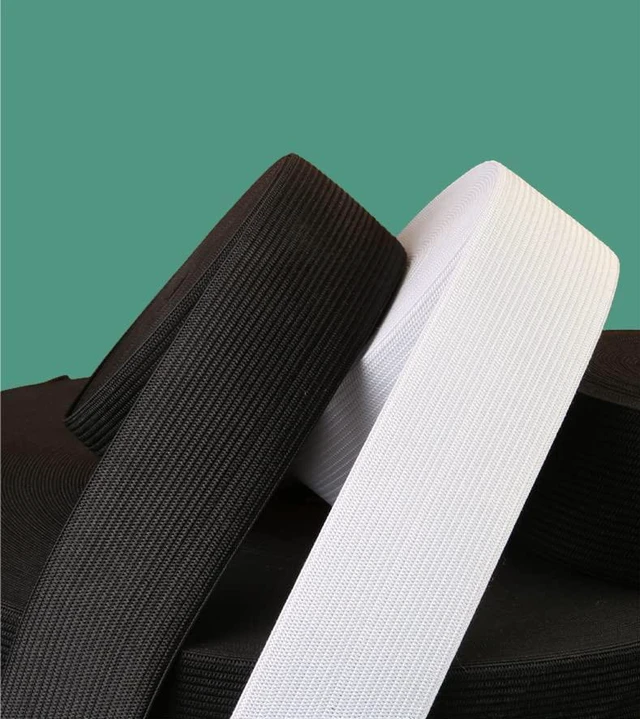 Alt view image 2 of 7 - Elastic Band for Sewing, 2 Inch Elastic for Sewing Elastic Straps Wig Band Edge Band Knit Spool Sewing Band for Waistbands Pants Clothes & Lace Front Wigs((10 Yard Black, 10 Yard White)