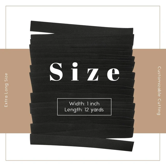 Alt view image 3 of 7 - Elastic Wig Band for Lace Melting, Black, 1 Inch x 12 Yards | Strong Elastic Stretch, Easy DIY Cutting, Soft & Skin-Friendly, Multi-Purpose Use