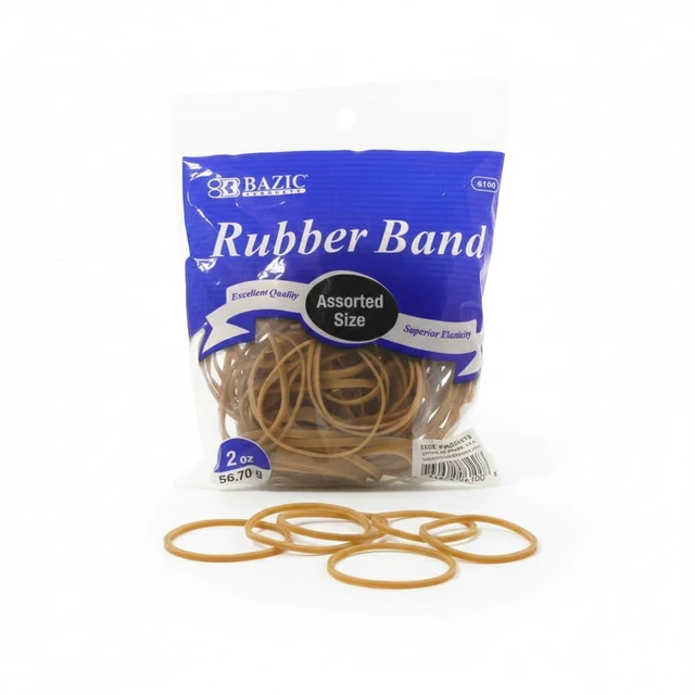Main image of Assorted Size 2 Oz./ 56.70 g, Made in USA Elastic Stretchable Bands for Bank Paper Bills Money Dollars File Folders, 1-Pack