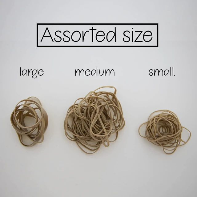 Alt view image 2 of 6 - Assorted Size 2 Oz./ 56.70 g, Made in USA Elastic Stretchable Bands for Bank Paper Bills Money Dollars File Folders, 1-Pack
