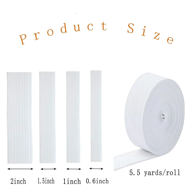 Alt view image 2 of 6 - 4 Rolls White High Elastic for Sewing Elastic Bands