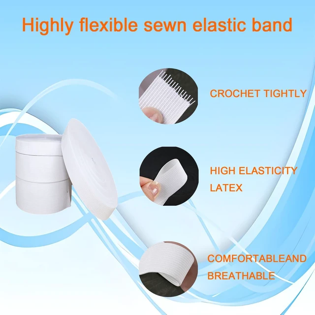 Alt view image 4 of 6 - 4 Rolls White High Elastic for Sewing Elastic Bands