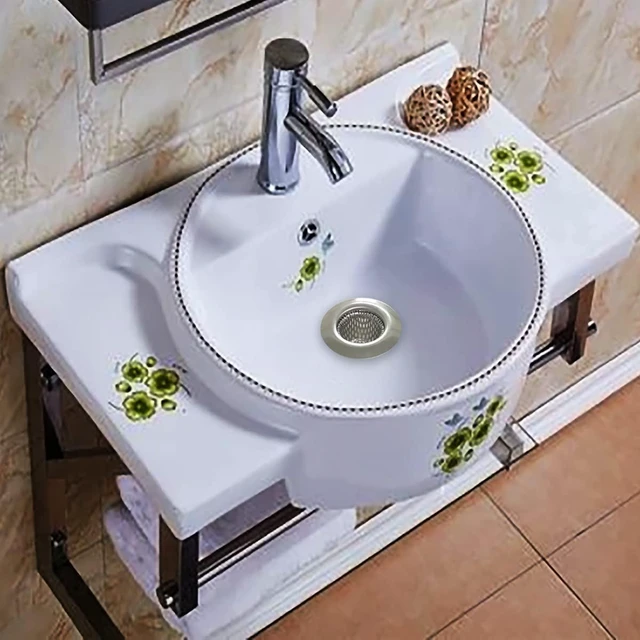 Alt view image 5 of 5 - 1.25" Small Drain Strainer, Sink Drain Hair Catcher, Bathroom Sink Strainer, 2PCS Drain Mesh Baskets for Laundry, Mop Pool, Utility, Slop, RV Sink, Stainless Steel Drain Filter