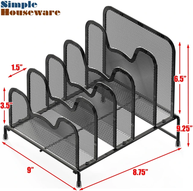 Alt view image 6 of 6 - Desk 5 Sections Step File Sorter Organizer, Black
