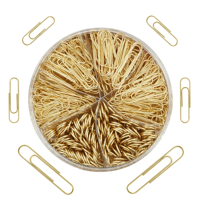 Alt view image 3 of 6 - 500pcs Gold Paper Clips Assorted Sizes Small, Medium and Large Paperclips for Paperwork Ideal for Home, School and Office Use