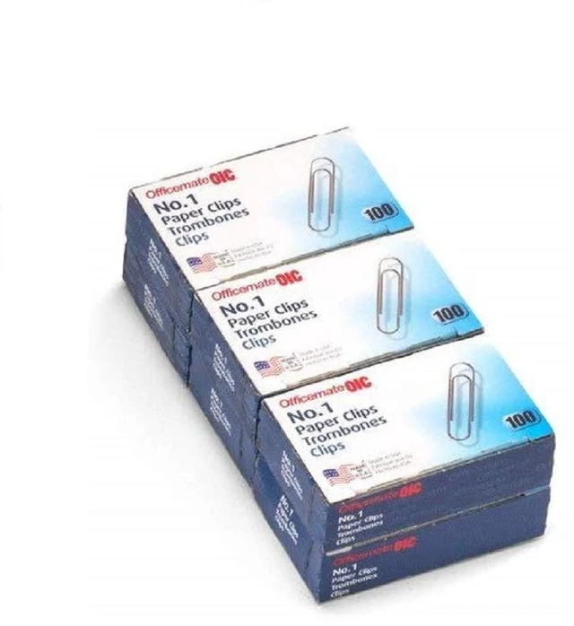 Main image of No.1 Smooth Paper Clips, Pack of 6 Boxes of 100 Clips Each, 600 Clips Total (99911)
