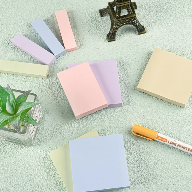 Alt view image 5 of 7 - 6 Pads Soft Pastel Sticky Notes, Memo Sticky Note, Colorful Self-Stick Note Easy to Post for Office School Home Study (3x3 & 3x2 & 3x0.7 Inch)
