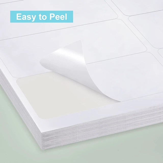 Alt view image 5 of 6 - Shipping Labels 2"×4" 300 Labels Sticker Paper for Laser/Ink Jet Printer Mailing Labels 8.5"*11" White 10 per Sheet