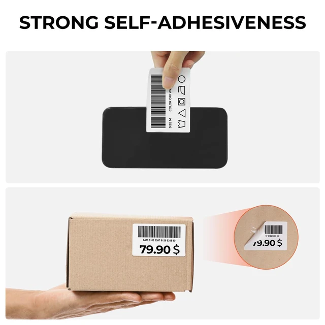 Alt view image 3 of 7 - 3x2 Thermal Labels, 500 Sheets/1 Roll, White | Strong Adhesive & Perforated, Non BPA&BPS for Small Business, Shipping, Bakery, Barcode, Price Tag