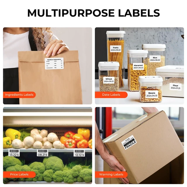 Alt view image 5 of 7 - 3x2 Thermal Labels, 500 Sheets/1 Roll, White | Strong Adhesive & Perforated, Non BPA&BPS for Small Business, Shipping, Bakery, Barcode, Price Tag