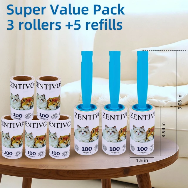 Alt view image 3 of 7 - Strong 800-sheet lint Roller removes Dog & cat Fur