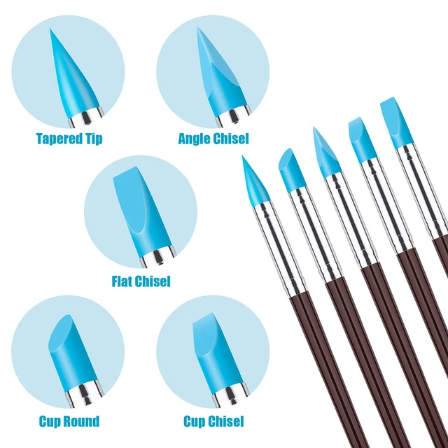 Alt view image 4 of 7 - 10Pcs Silicone Clay Sculpting Tool, Modeling Dotting Tool | Pottery Craft use for DIY Handicraft, Silicone Brush, Sculpture Pottery, Nail Art