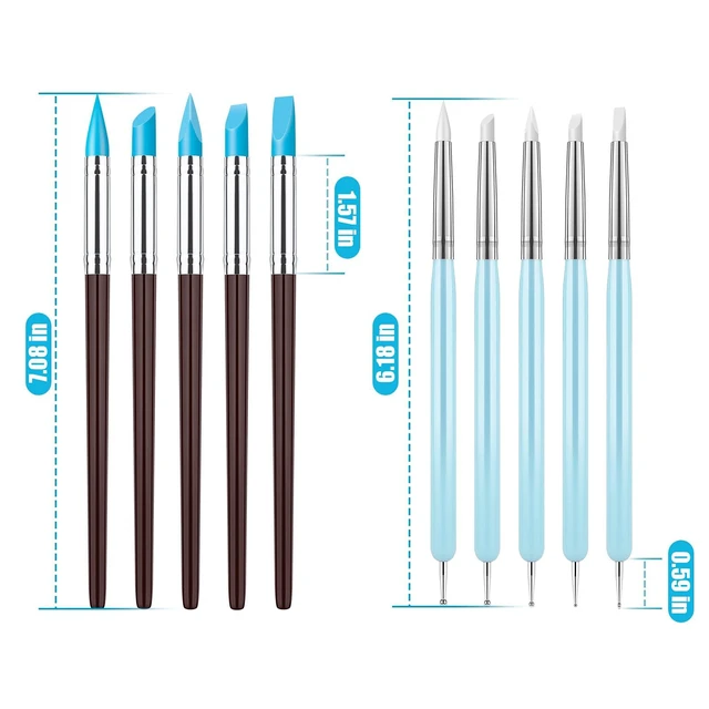 Alt view image 5 of 7 - 10Pcs Silicone Clay Sculpting Tool, Modeling Dotting Tool | Pottery Craft use for DIY Handicraft, Silicone Brush, Sculpture Pottery, Nail Art