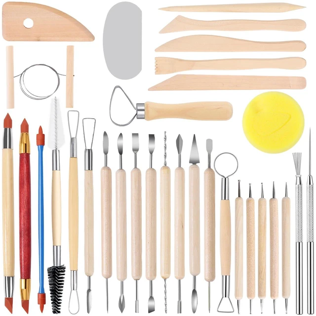 Main image of Pottery Sculpting Tools 32PCS Ceramic Clay Carving Tools Set