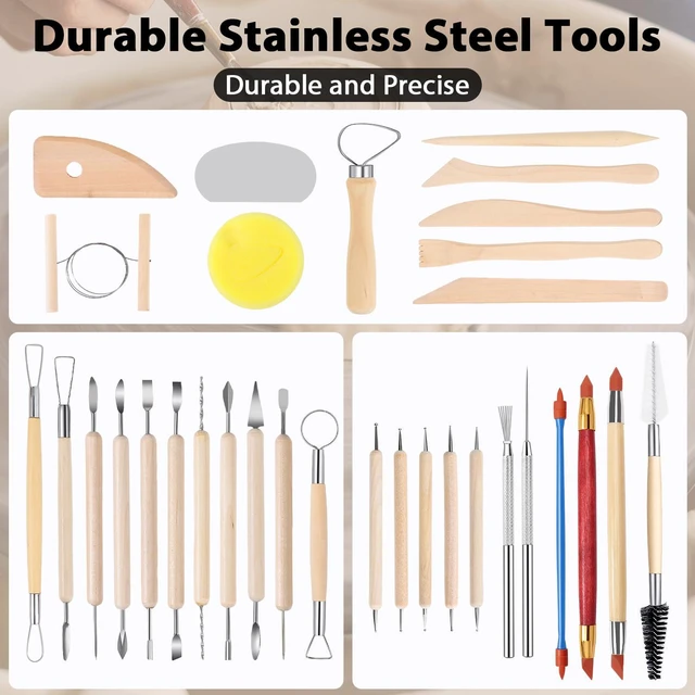Alt view image 7 of 7 - Pottery Sculpting Tools 32PCS Ceramic Clay Carving Tools Set