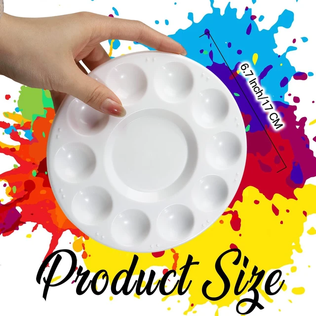 Alt view image 2 of 7 - 20PCS Paint Palette, Paint Tray Palette, Round Paint Trays | Painting Supplies for Kids & Adults, Plastic Paint Palette Tray, Paint Pallets for Students or School Art Painting or Project