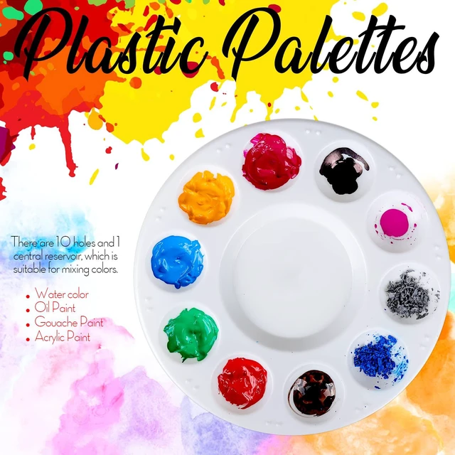 Alt view image 3 of 7 - 20PCS Paint Palette, Paint Tray Palette, Round Paint Trays | Painting Supplies for Kids & Adults, Plastic Paint Palette Tray, Paint Pallets for Students or School Art Painting or Project
