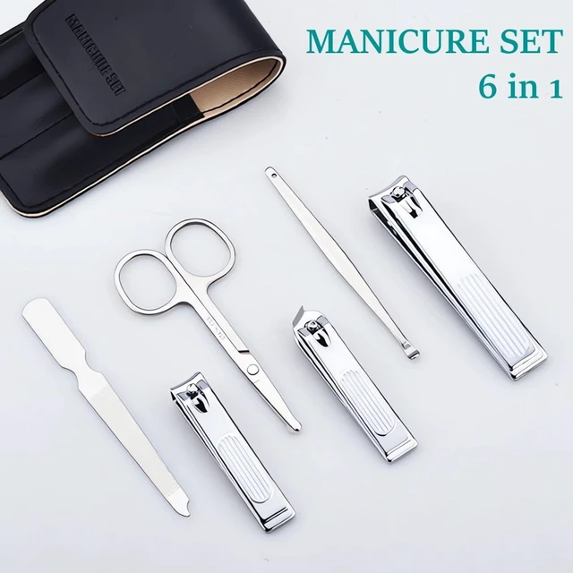 Alt view image 2 of 7 - Nail Clipper Set, 6 Pcs Stainless Steel Fingernail and Toenail Clippers | PU Leather Manicure Set, Purse Essentials Travel Nail Kit Gift Ideas