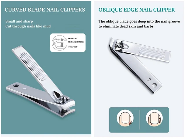 Alt view image 3 of 7 - Nail Clipper Set, 6 Pcs Stainless Steel Fingernail and Toenail Clippers | PU Leather Manicure Set, Purse Essentials Travel Nail Kit Gift Ideas