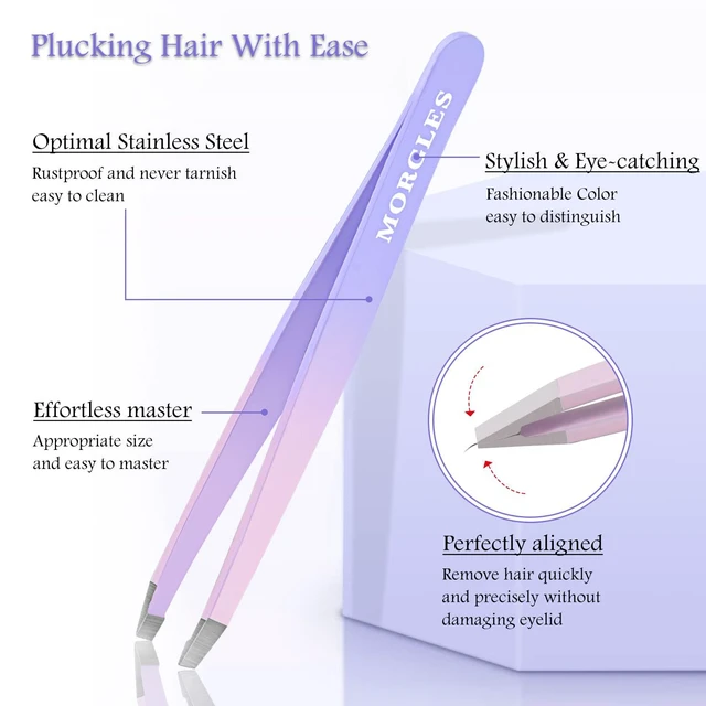 Alt view image 2 of 7 - Tweezers Set 9 Pcs Colorful Nail Clipper Kit with Case for Grooming | 5 Tweezers, Clippers, Scissors, Rust-Proof Steel, Travel Press-On Case, Gift for Him/Her, for Splinters, Brows, Facial Hair