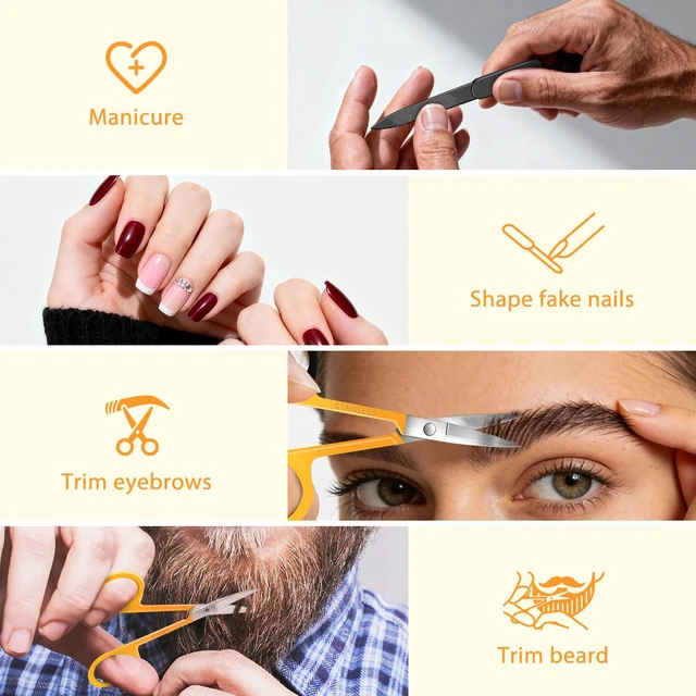 Alt view image 5 of 7 - Tweezers Set 9 Pcs Colorful Nail Clipper Kit with Case for Grooming | 5 Tweezers, Clippers, Scissors, Rust-Proof Steel, Travel Press-On Case, Gift for Him/Her, for Splinters, Brows, Facial Hair