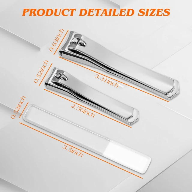 Alt view image 7 of 7 - Nail Clipper Set with Catcher, 3-Piece Sharp Nail Clipper Kit, Carbon Steel | Carbon Steel, Finger and Toe Nail Clipper Set, Nano Glass Nail File,Anti-splash, Offset blades, Compact Travel Kit