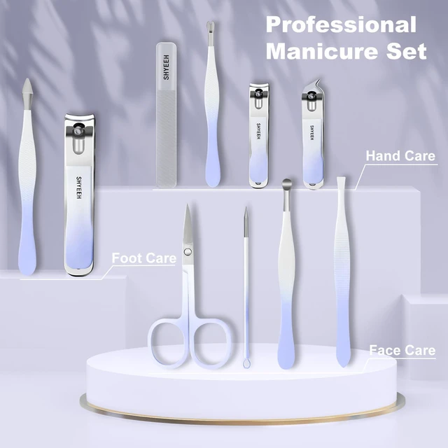Alt view image 3 of 7 - Manicure Set, 10 pcs High-Carbon Steel Nail Clippers Set, Portable Mini Manicure and Pedicure Kit, Travel Grooming Nail Kit with Leather Bag for Men and Women