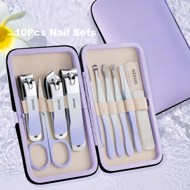 Alt view image 7 of 7 - Manicure Set, 10 pcs High-Carbon Steel Nail Clippers Set, Portable Mini Manicure and Pedicure Kit, Travel Grooming Nail Kit with Leather Bag for Men and Women