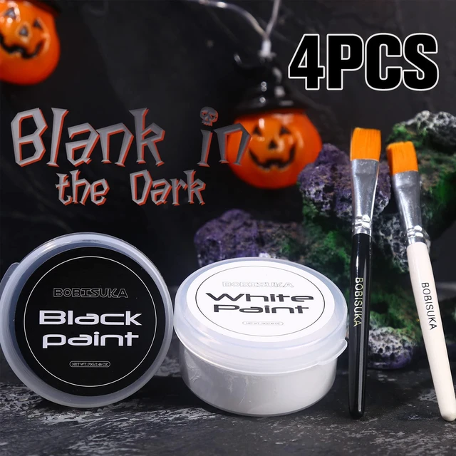 Alt view image 3 of 7 - Blank in the Dark Black + White Oil Face Body Paint Set, Large Capacity Professional Paint Palette Kit with Brushes for Art Theater Halloween Party Cosplay Clown Sfx Makeup for Adults