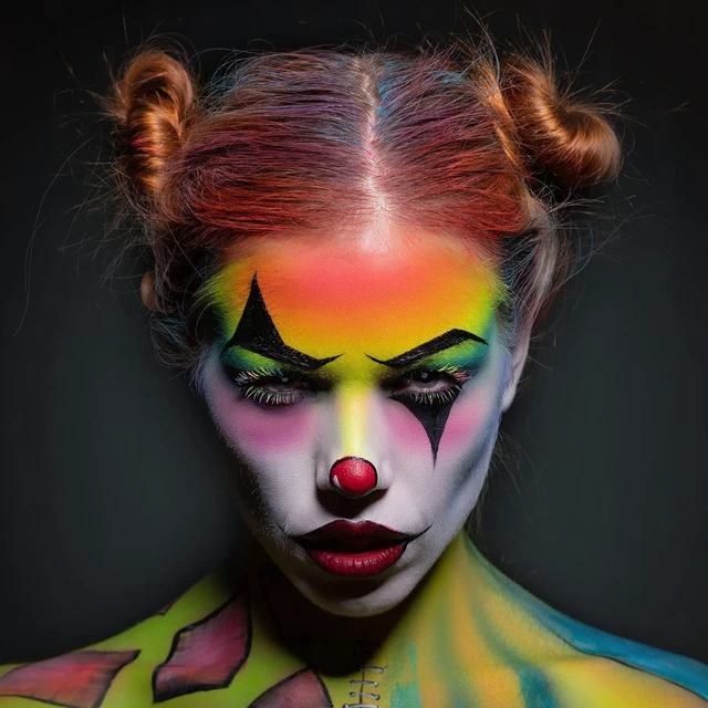 Alt view image 7 of 7 - Blank in the Dark Black + White Oil Face Body Paint Set, Large Capacity Professional Paint Palette Kit with Brushes for Art Theater Halloween Party Cosplay Clown Sfx Makeup for Adults