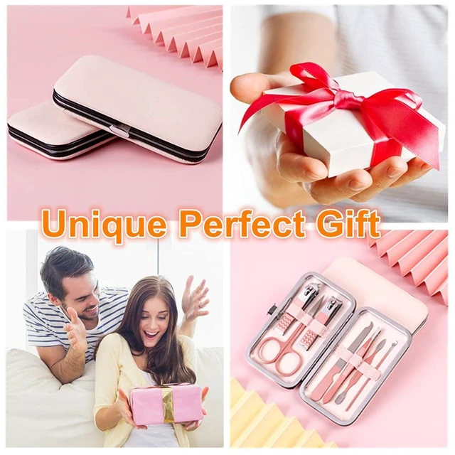 Alt view image 6 of 6 - 7pcs Manicure Set, Nail Clippers Kit, Stainless Steel Manicure Kit, Nail Clipping Tools Portable Travel Grooming Kit, The Best Gift with Luxurious Case(Rose Gold)