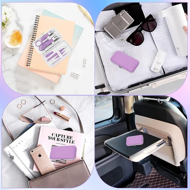 Alt view image 4 of 6 - Manicure Set Women's Nail Clipper Set Nail Kit with Travel Case - Purple, Stainless Steel, Compact, Curved Edge, Perfect for Travel & Everyday Use
