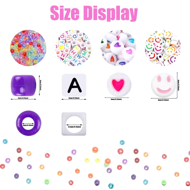 Alt view image 5 of 7 - 24Color 1000PCS Kandi Pony Beads Bracelets Jewelry Making Kits | Necklace Hair Braiding Letter Beads and Charms for DIY Hair Braiding, Craft and Gift for Girls
