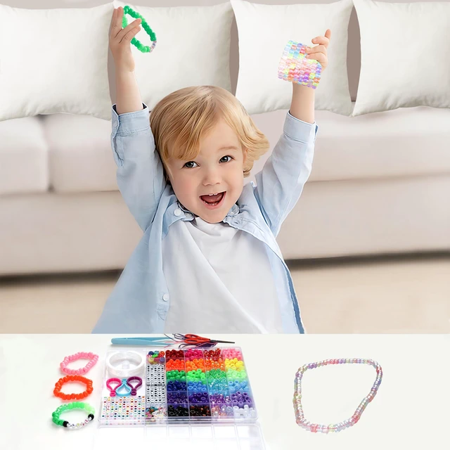 Alt view image 6 of 7 - 24Color 1000PCS Kandi Pony Beads Bracelets Jewelry Making Kits | Necklace Hair Braiding Letter Beads and Charms for DIY Hair Braiding, Craft and Gift for Girls