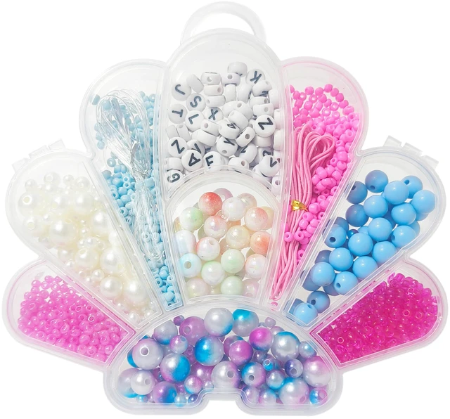 Alt view image 5 of 6 - Beading Kits - Necklace Making Kit & DIY Friendship Bracelet Kit for Girls - Includes 60x 6mm Verbiage, 8mm Pearl Beads & More - Jewelry Making Craft Kit for Kids Ages 6+