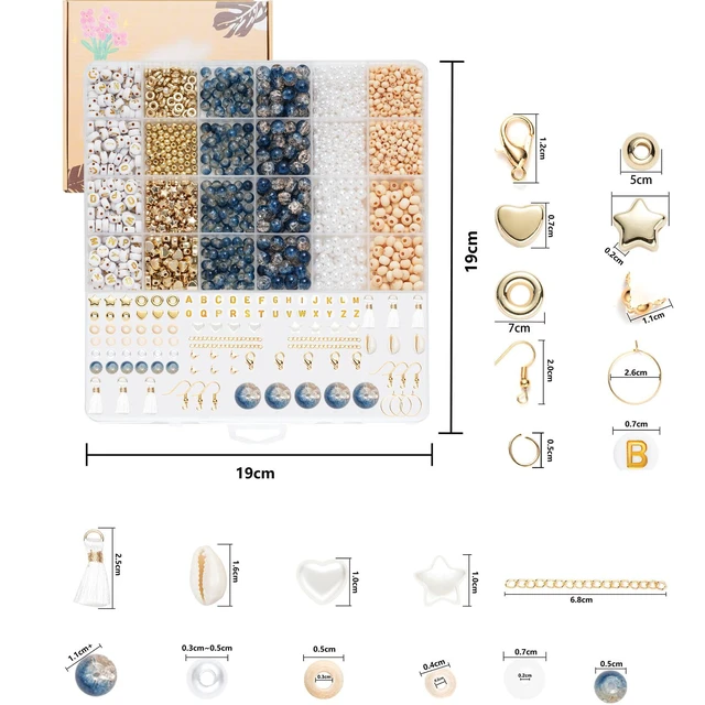Alt view image 3 of 6 - 6mm/8mm Crackle Glass Beads Bracelet Making Kit Crystal Glass Beads Jewelry Making Kit, Friendship Bracelet kit for DIY Crafts Gifts