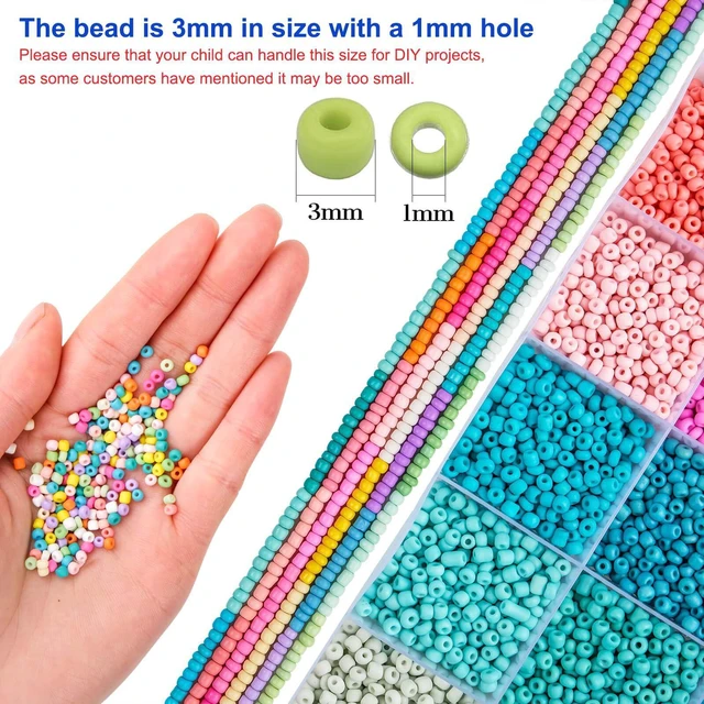 Alt view image 2 of 7 - 3mm Seed Beads for Bracelet Jewelry Making Bracelet Making Kit | 24 Colors Beads | Friendship bracelets kit with letter beads| Gift for adults girls DIY