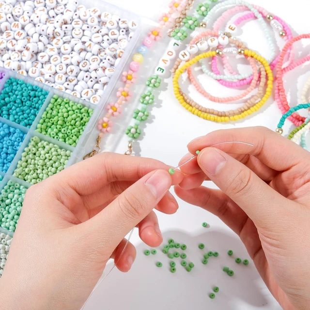 Alt view image 4 of 7 - 3mm Seed Beads for Bracelet Jewelry Making Bracelet Making Kit | 24 Colors Beads | Friendship bracelets kit with letter beads| Gift for adults girls DIY