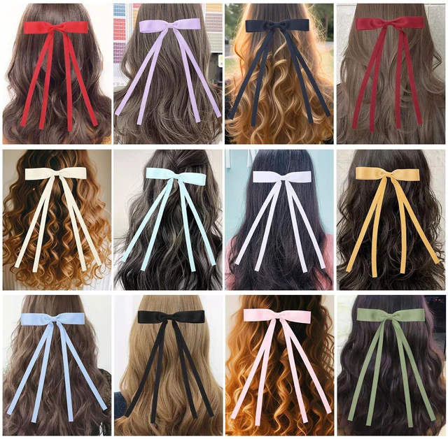 Alt view image 4 of 7 - 16 PCS Hair Bows for Women,Hair Ribbon Hair Bows With Long Tail,Hair Bow Clips Hair Barrettes for Women Accessories